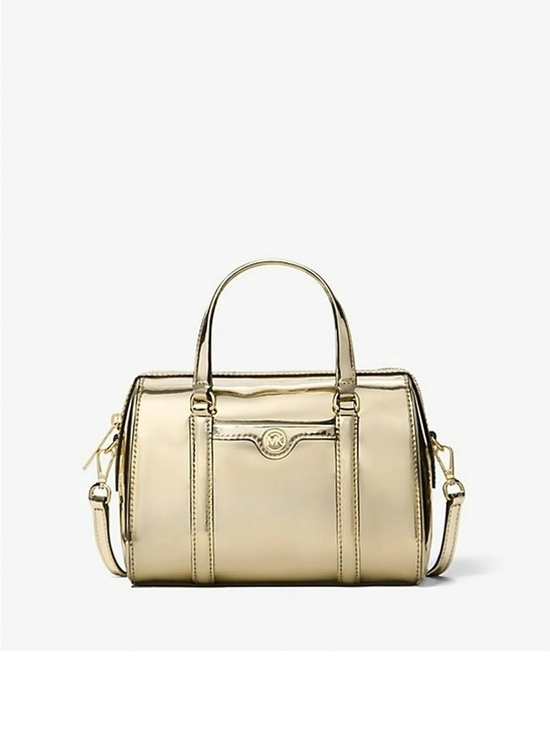 Michael Kors Handbags - Michael Kors Jet Set Pale Gold Small Patent Duffel Crossbody Bag NWT